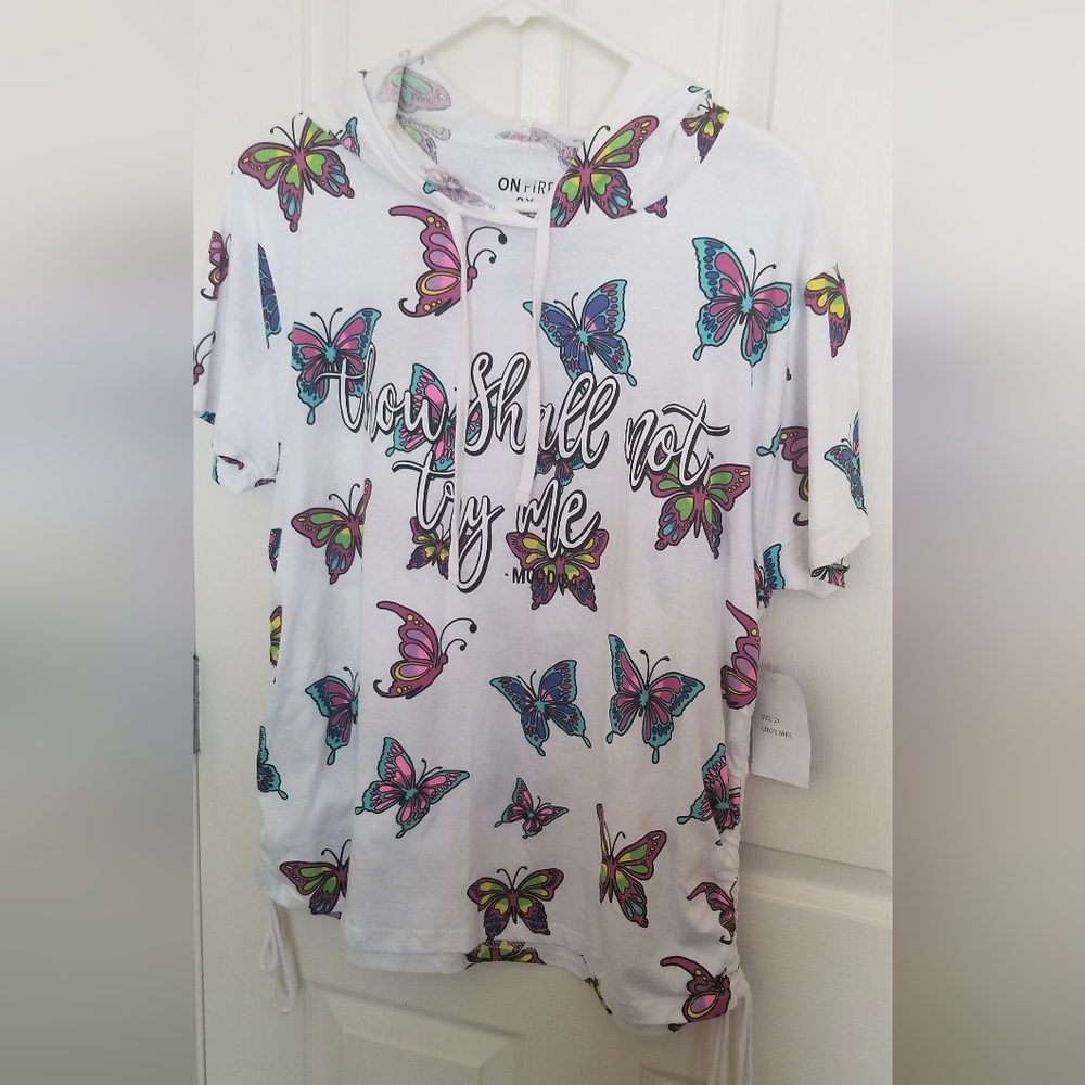 Butterfly Tee Shirt "Thou Shall Not Try Me"